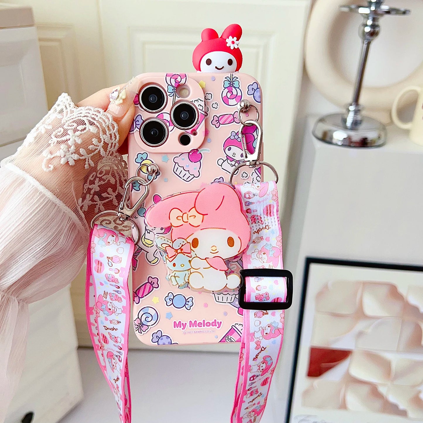 For Samsung Galaxy Note 8 9 10 20 Ultra Plus Note 10 lite A 01 10 20 30 50 70 Hello Kitty Park Case With Holder Rope