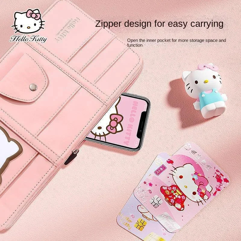 Cute Car Glasses Clip Hello Kittys Kawaii Anime Sun Visor Document Organizer Card Case Glasses Holder s for Girls Gift