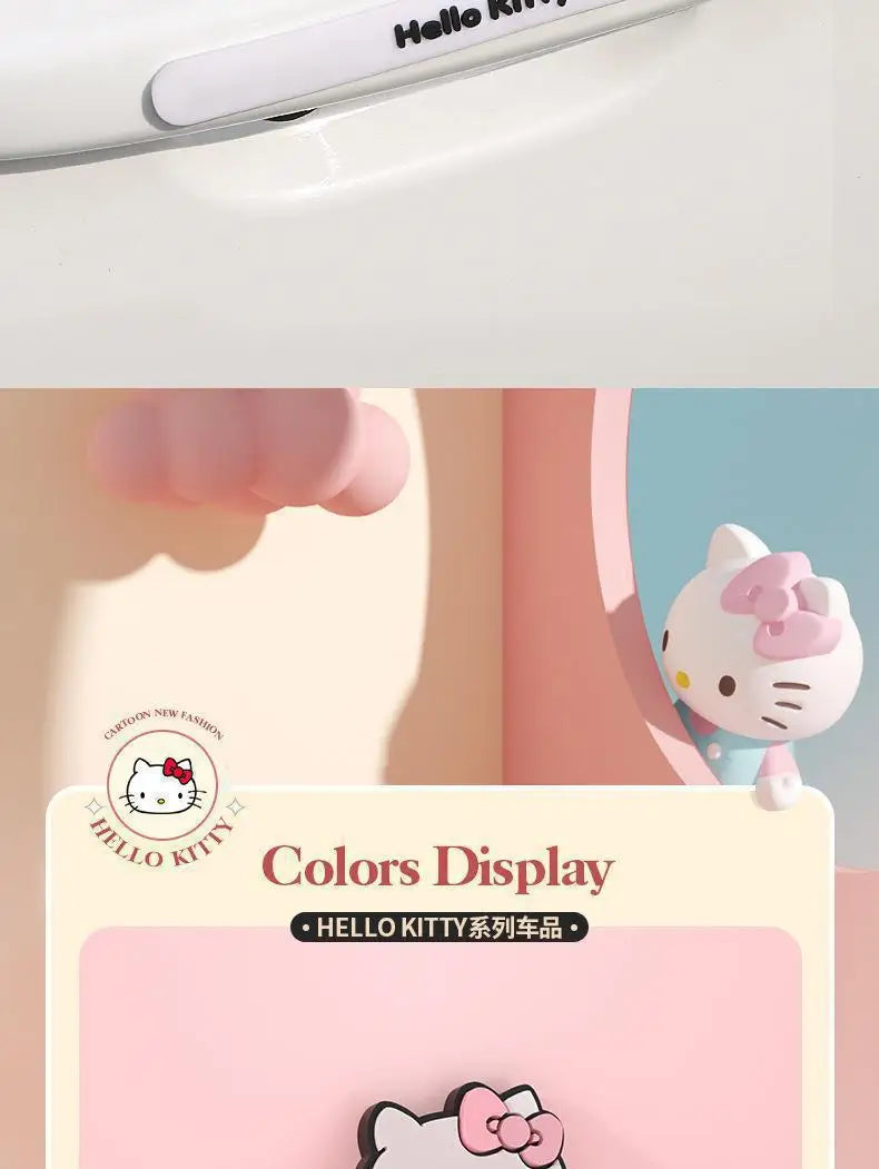 Kawaii Sanrio Cute Cartoon Car Door Anti-Collision Sticker Hello Kitty Transparent Collision Strip Decoration Car Accsesories