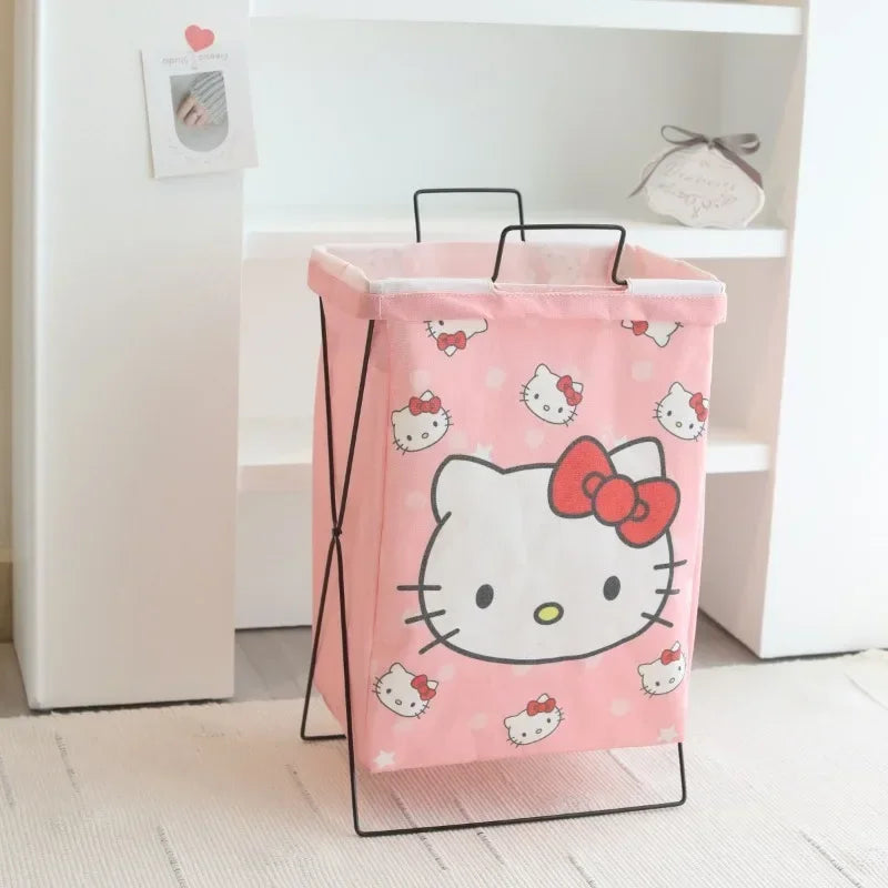 Hello Kitty Dirty Clothes Basket Storage Basket Large Capacity Dormitory Household Foldable Waterproof Dirty Clothes Basket