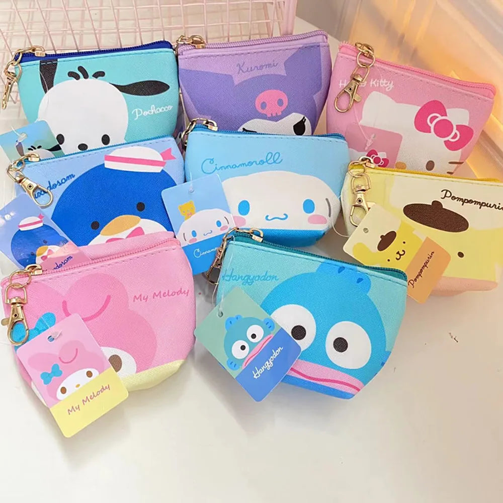 Keychain Purse Portable Cartoon Pouch Mini Waterproof Coin Pocket Key Earphone Storage Bag ID Card Holder Backpack Pendant