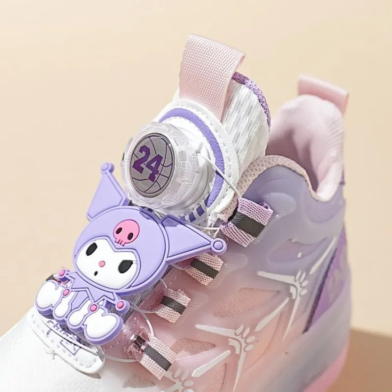 New Kuromi Girls' Skates Kawaii Sanrio anime Hello Kitty Series Autumn Children's Creative Two-Wheel Sports Roller Skates Gift