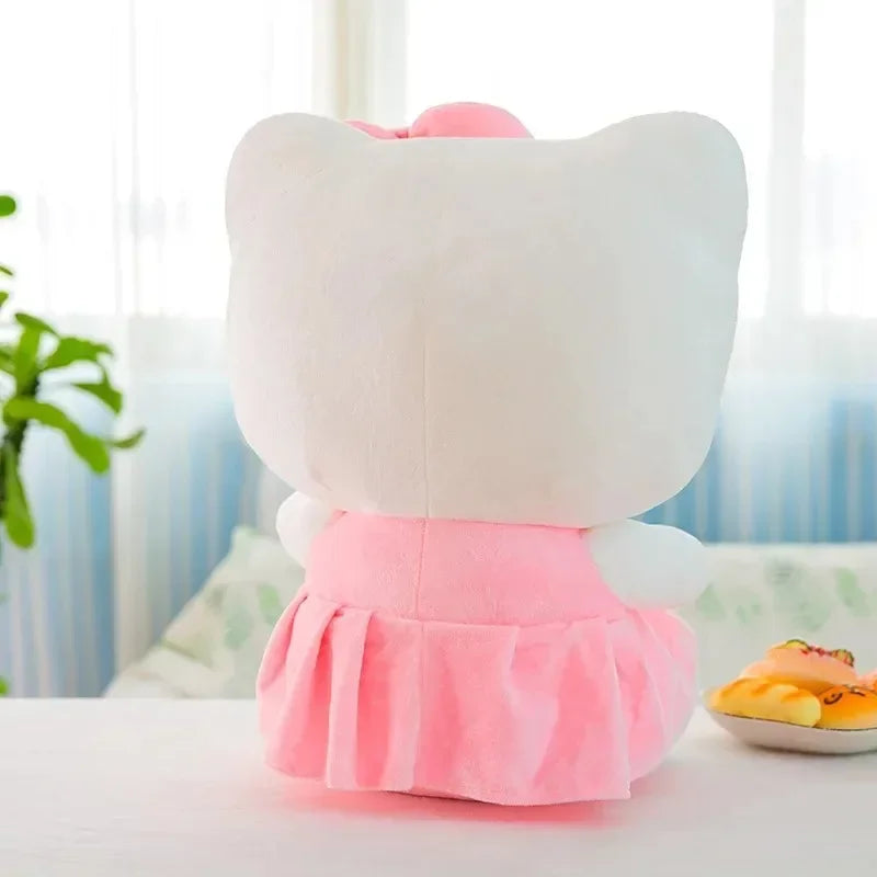 55cm Anime Kawaii Hello Kitty Plush Toy Pink Bowknot Dress Peluche Doll Cute Decorate Pillow Children Birthday Xmas Gifts