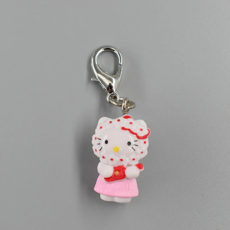 Kawaii Hello Kitty Toys Keyring Anime Cute Dress Up Gachupin Doll Y2K Keychain Pendant Accessories Gift