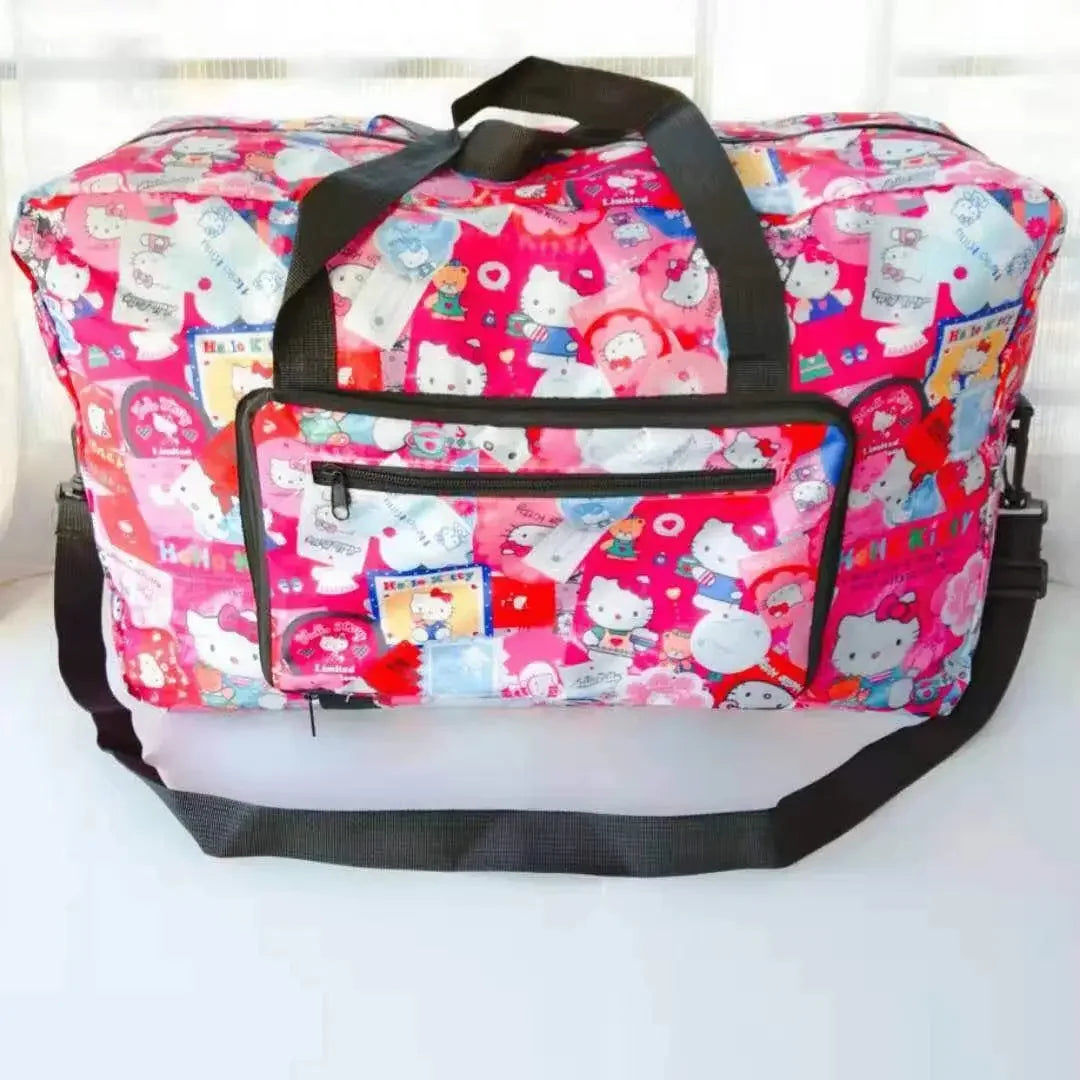 hello kitty handbag foldable luggage bag waterproof My Melody cartoon large travel storage bag messenger shoulder bag