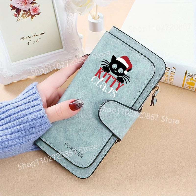 New Hello Kitty Wallet Women Anime Cartoon Fashion Multi-Card Slot Purse  Buckle Nubuck Material Two-color Fabric Wallets Gift