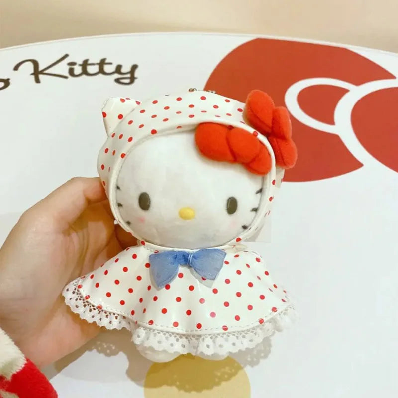 Cartoon Helo Kitty Doll Keychain Wear Raincoat Kitty Detachable Pendant Doll School Bag Pendant Toy Gifts