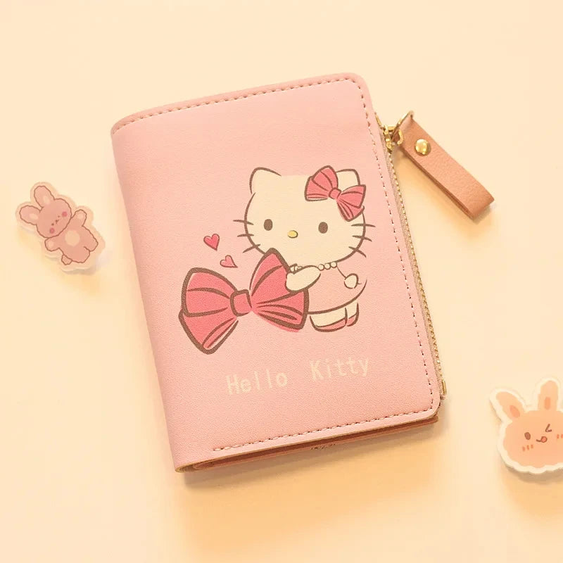 Cute Wallet Hello Kitty Coin Purse Kawaii Leather Card Holder Women Pu Casual Money Card Bag Kids Birthday Gift for Girls