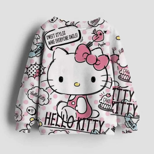 Kawaii Hello Kitty Hoodie Kids Clothes Girls Clothing Fashion Baby Clothes Autumn Kuromi Sweatshirt Children Tops