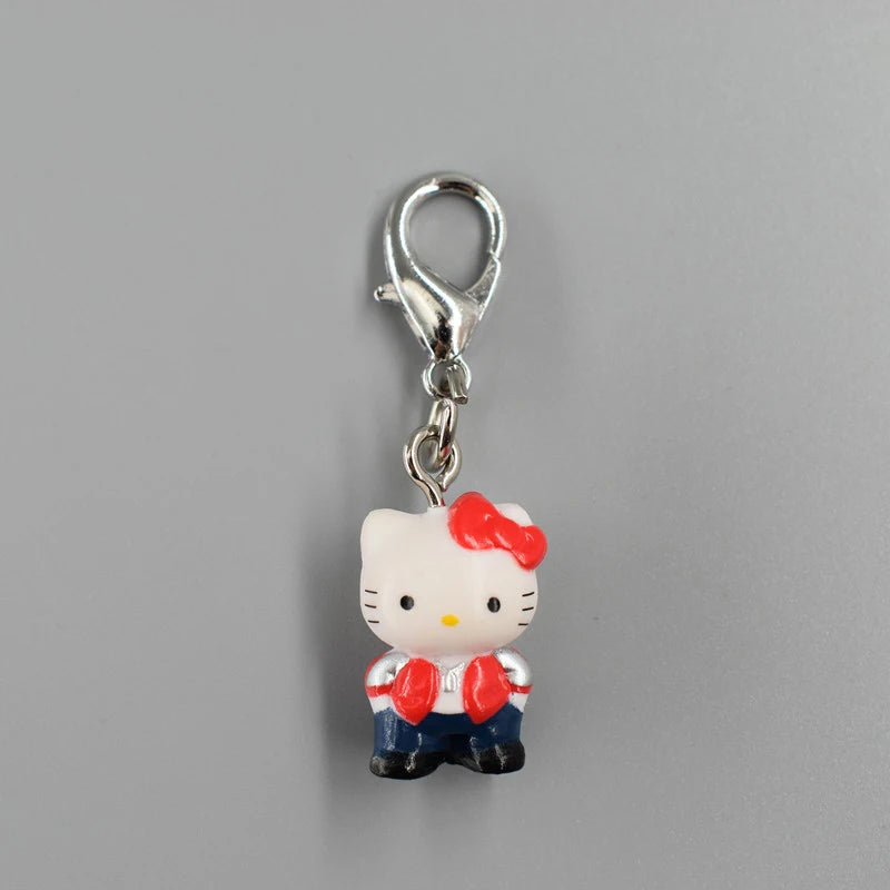 Kawaii Hello Kitty Toys Keyring Anime Cute Dress Up Doll Y2K Keychain Pendant Accessories Gift