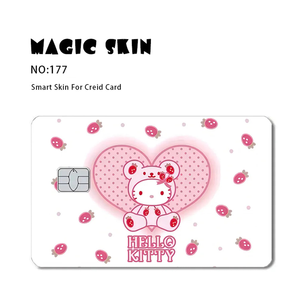 Hello Kitty My Melody Poker Sticker Film Tape Skin for Credit Card Debit Card Kt Cat Waterproof Stickers Small Chip