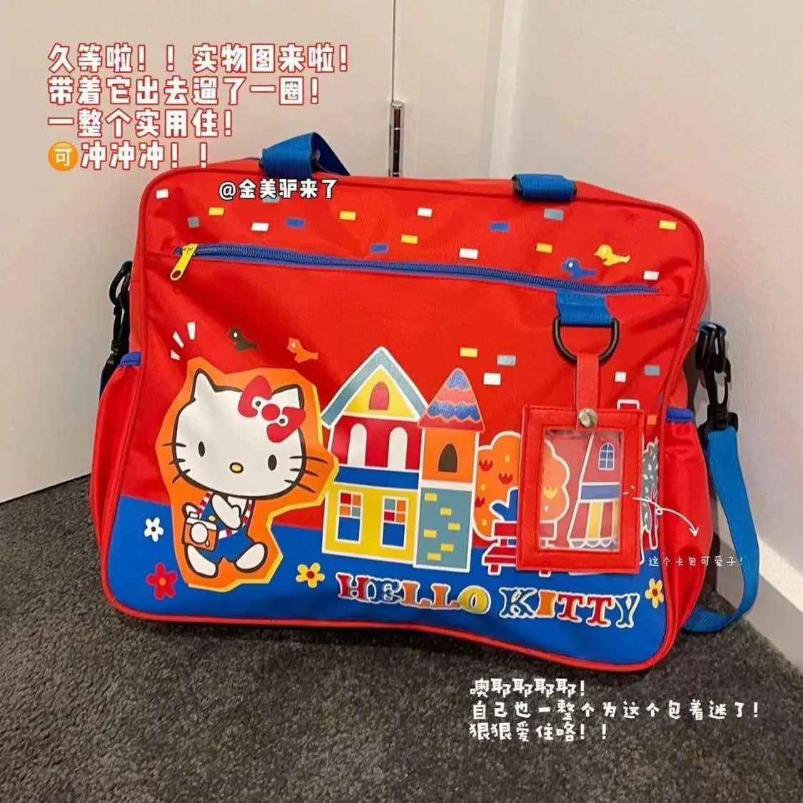 Hello Kitty New Cartoon Print Crossbody Bag Japanese Style Kawaii Computer Bag Sweet Soft Y2k Girl Trend Casual Backpack