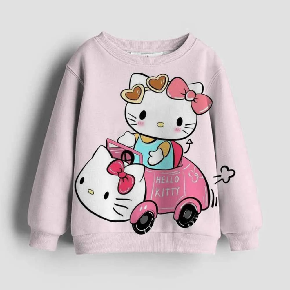 Kawaii Hello Kitty Hoodie Kids Clothes Girls Clothing Fashion Baby Clothes Autumn Kuromi Sweatshirt Children Tops