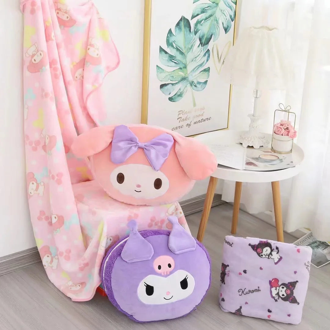 Hello Kitty Throw Blanket My Melody Cinnamoroll Kuromi on Bed Sofa Pillow Blanket Sleeping Cover Bedding Throw Bedsheet For Kids