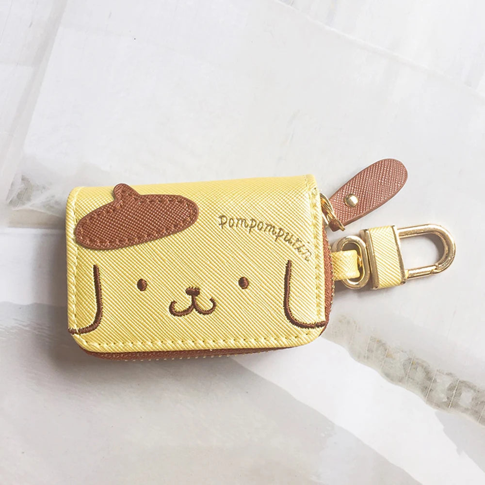 Cute Hello Kitty Cartoon Multifunctional Leather Coin Purse 3D Key Case Pu Zipper Cartoon Car Key Case Cute Key Holder Gift