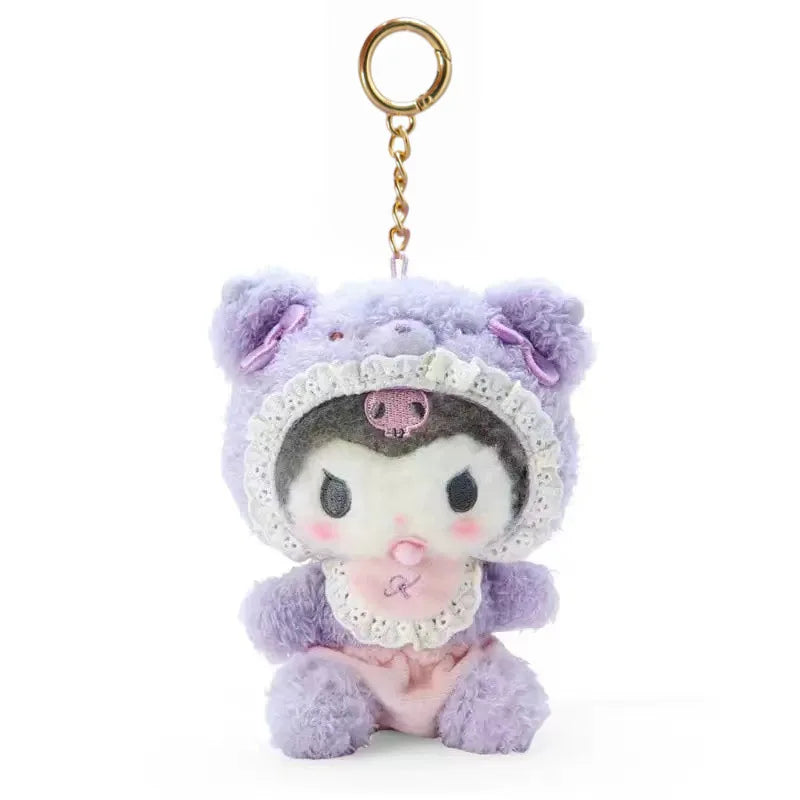 20CM Kawali Kuromi Hello Kitty My Melody Cinnamoroll Pillow Plush Toys Plushie Keychain Stuffed Doll Pendant for Kid Gift