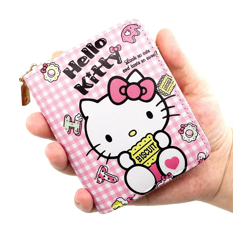 Cute Wallet Hello Kitty Coin Purse Kawaii Leather Card Holder Women Pu Casual Money Card Bag Kids Birthday Gift for Girls