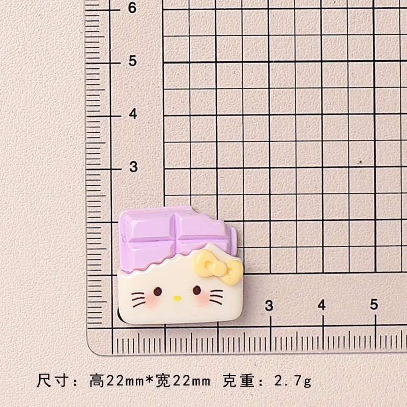 5PCS Cartoon DIY Resin Accessories Cookies Kittens Resin Flatback for Jewelry Making hello kitty Diy Scrambooking Embellishments