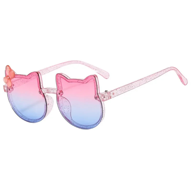 Hello Kitty Sunglasses Cartoon Anime Cute KT Cat Children Glasses Ultraviolet-proof Girls Photography Props Holiday Gifts