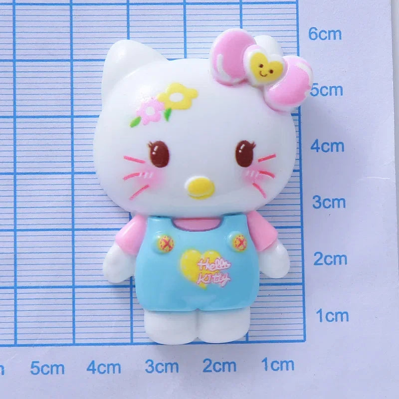 2pcs Glossy Cartoon Large Hello Kitty Resin Flatback Cabochons for DIY Jewelry Making Sanrio Kt Hair Accessories Clip Material