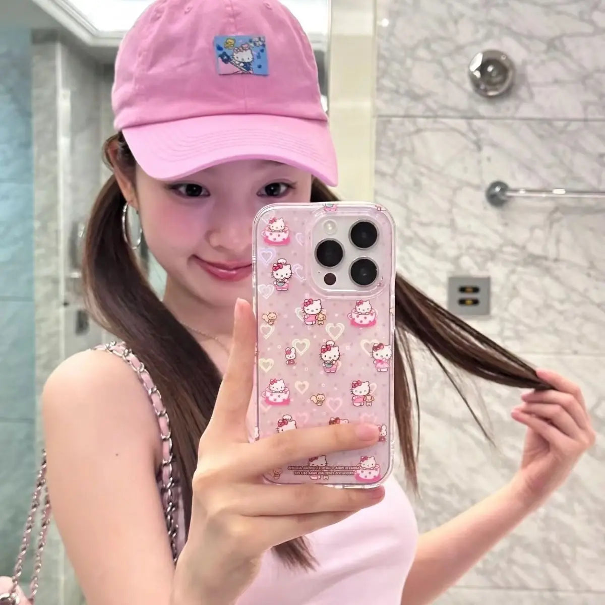 Hello Kitty Full Screen KT Phone Case For iPhone 15 14 13 12 11 ProMax XR XS MAX 7 8 Plus Y2K Girl Cute Anti Fall Back Cover