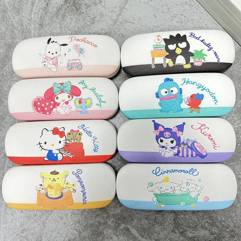 Anime Hello Kitty Glasses Case Y2K Kawaii Kurom Portable Anti Extrusion Sunglasses Storage Box Creative Travel Portable