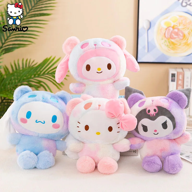 Kawaii 25CM Plush Dolls Kuromi Hello Kitty Melody Cinnamoroll Plush Soft Stuffed Animals Dolls Plushie Pillow Xmas Gifts