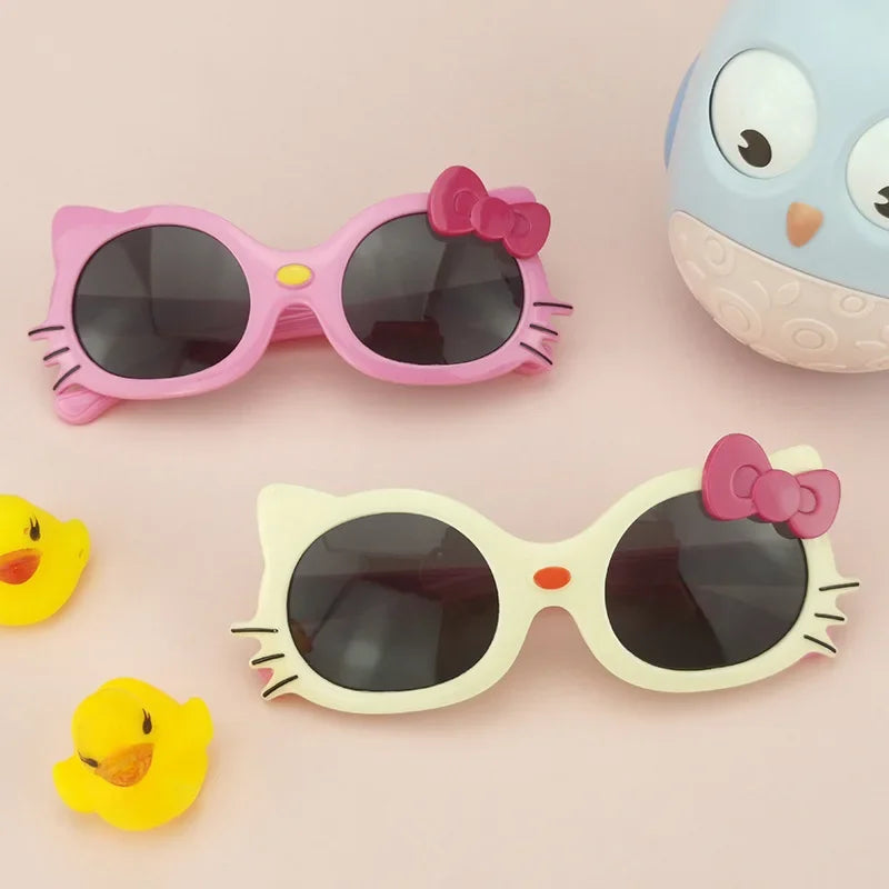 Hello Kitty Sunglasses Cute Cartoon Ultraviolet-proof Fashion Outdoor Beach Glasses Kawaii Children Girls Holiday Gifts