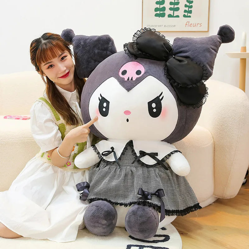 Oversized Hello Kitty Kuromi Melody Stuffed Toys Soft Throw Pillow Plush Dolls Kids Birthday Valentines Gifts for Girls