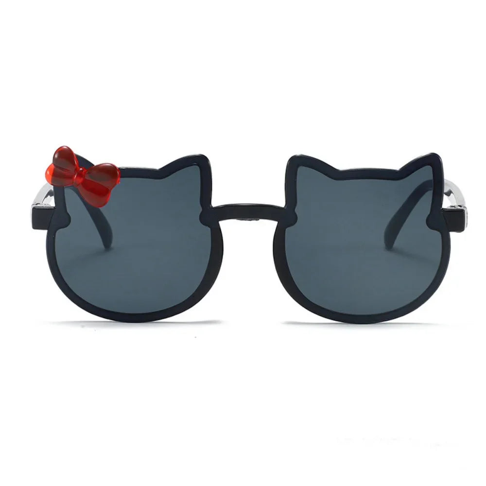 Hello Kitty Kids Sunglasses Girl Boy Shiny Bowknot Sun Glasses Lovely Children Eyewear Fashion Gradient Eyeglasses Gifts