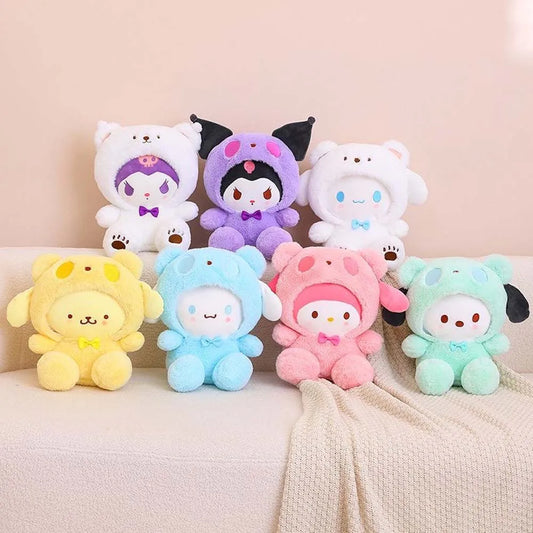 25Cm Kawaii Plush Doll Toy Cute Hello Kitty Cinnamoroll My Melody Kuromi Pochacco Lovely Anime peluche Toys Gift For Kids