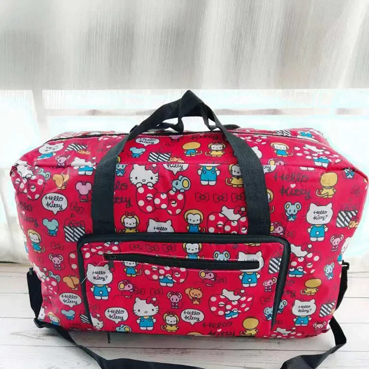 hello kitty handbag foldable luggage bag waterproof My Melody cartoon large travel storage bag messenger shoulder bag