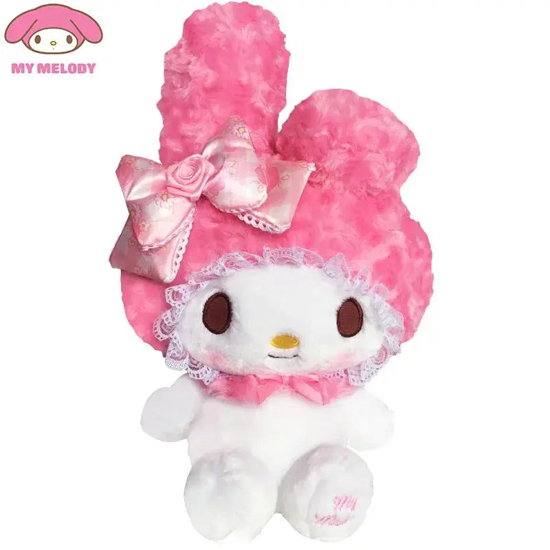 Anime Rose Pink Hello Kitty Melody Cartoon Cute Plush Stuffed Toys Soft Pillow Plushies Doll Birthday Gift For Girls Kids