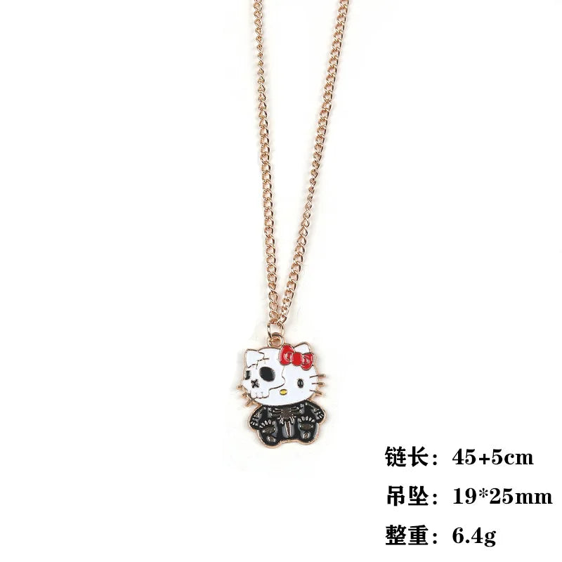 2025 Halloween Necklace Kawaii Anime Hello Kitty Transform Demon Ghost Pumpkin Alloy Pendant Jewelry Pendant Gifts Toys