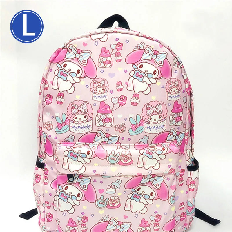 Kuromi hello kitty New Cute Backpack Large Capacity Student Schoolbag Shoulder Bag Girls Handbag Trip Storage Bag