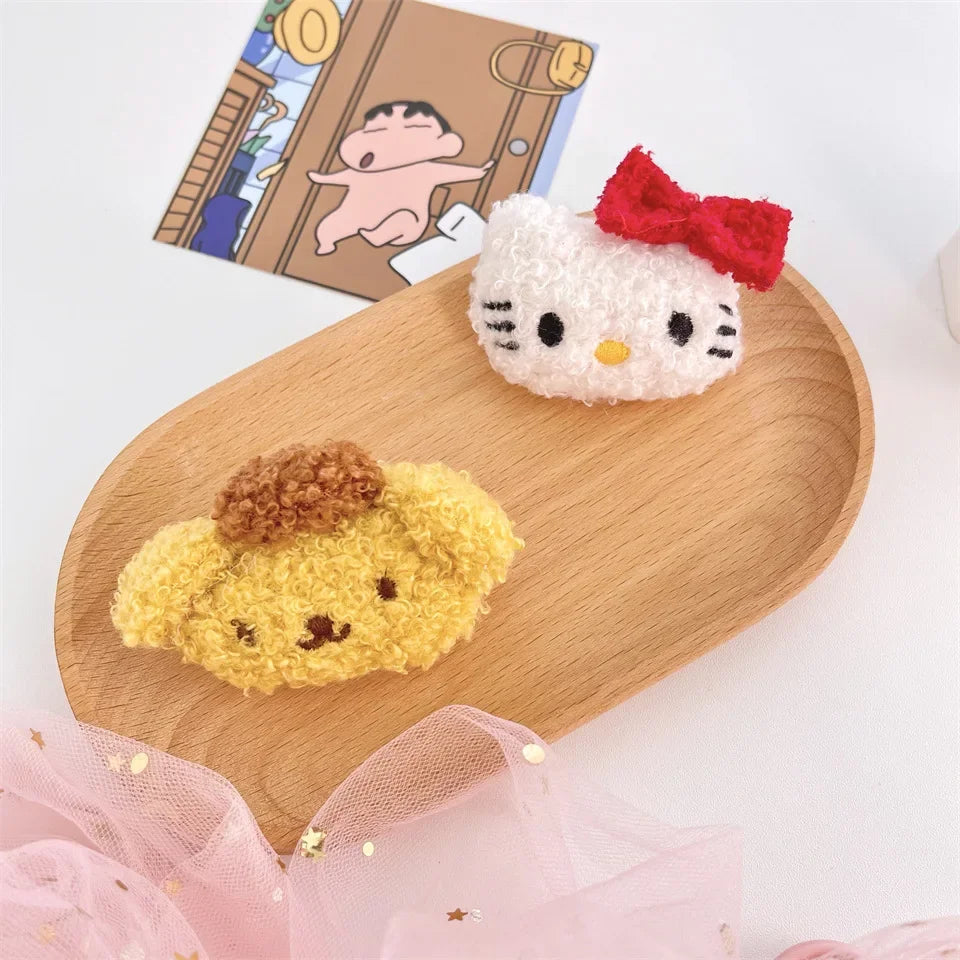 Clothes Matching Accessories Gift Hello Kitty My Melody Plush Small Brooch Bag Scarf Pin Kawaii Hello Kitty Cinnamo roll