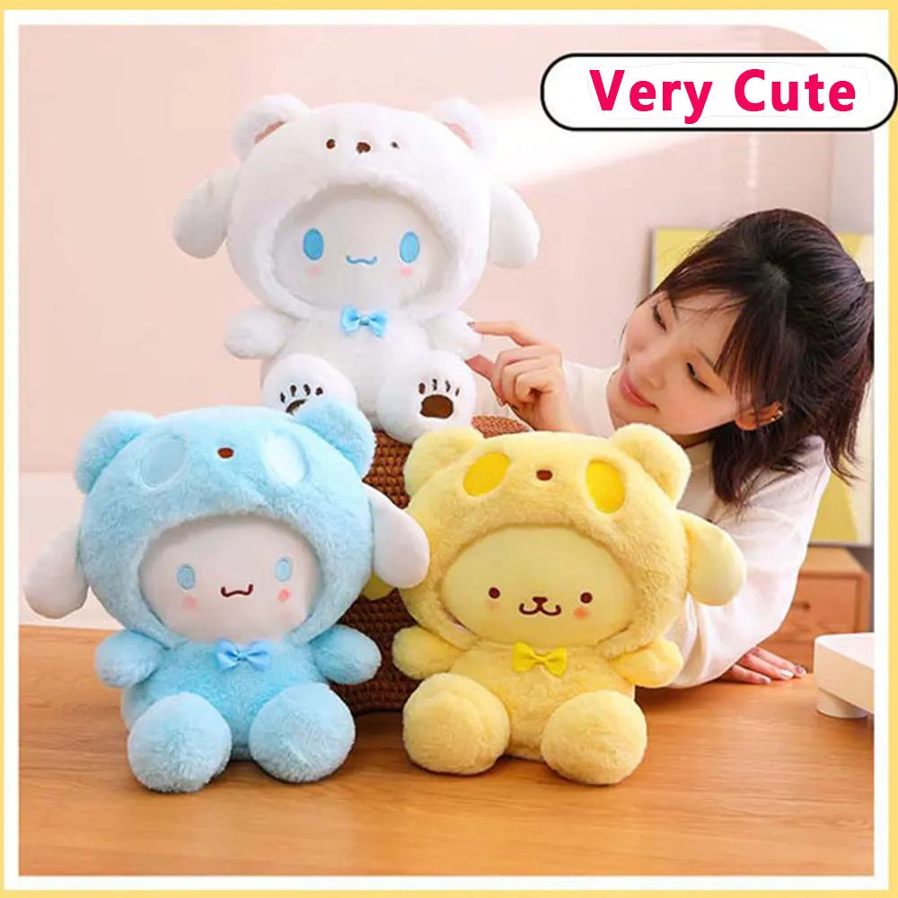 25Cm Kawaii Plush Doll Toy Cute Hello Kitty Cinnamoroll My Melody Kuromi Pochacco Lovely Anime peluche Toys Gift For Kids