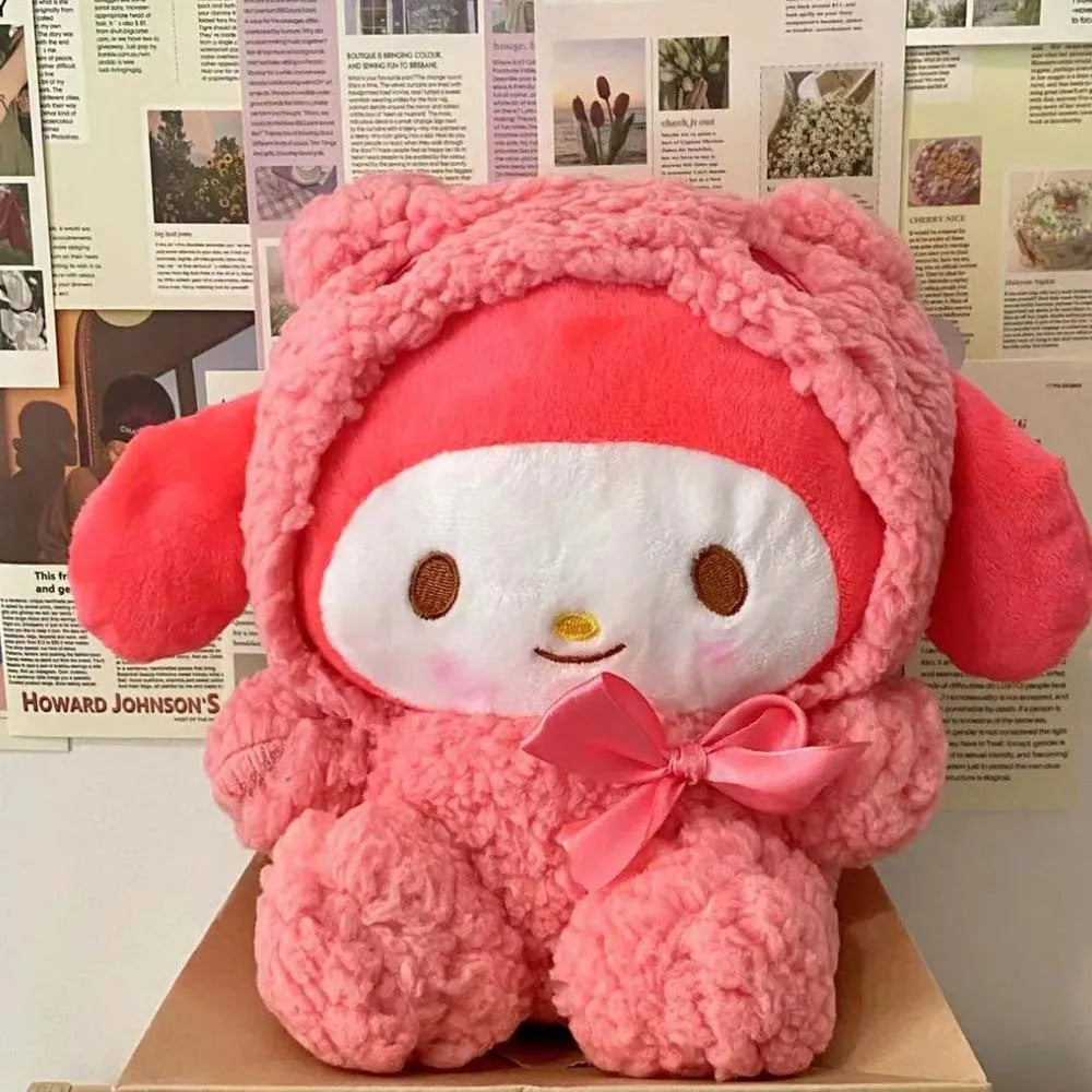 25Cm Kawaii Plush Doll Toy Cute Hello Kitty Cinnamoroll My Melody Kuromi Pochacco Lovely Anime peluche Toys Gift For Kids