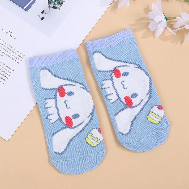 1 Pair Hello Kitty Child Socks Kawaii Kuromi My Melody Pochacco Cinnamoroll Short Socks Baby Socks