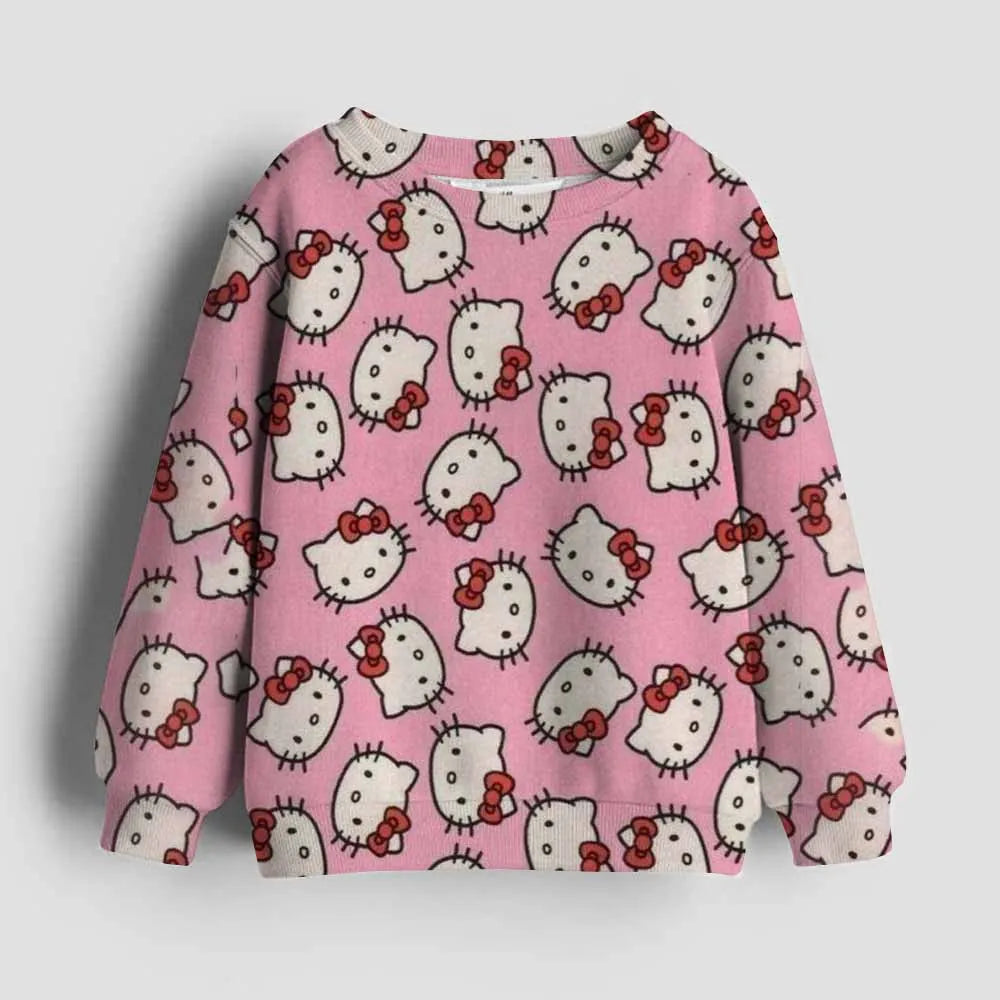 Hello Kitty kawaii children fashion girls autumn clothing baby girl sweatshirt Kuromi children's hoodie toddler casual sportswea