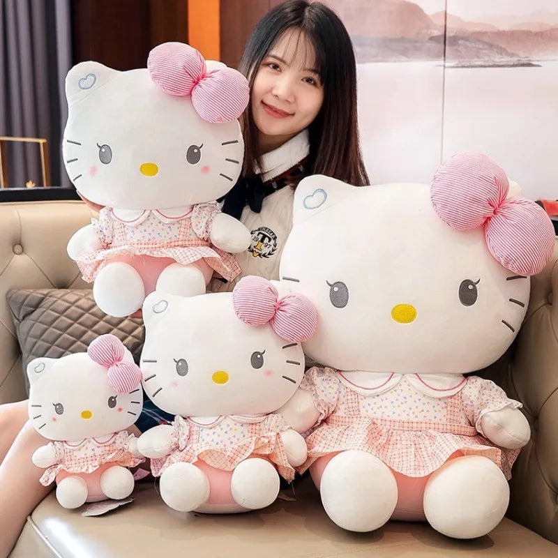 Hello Kitty Anime Hello Kitty Stuffed Toys Plushier Soft Pillow Birthday Gifts For Girls Kawaii Hello Kitty Plush Dolls