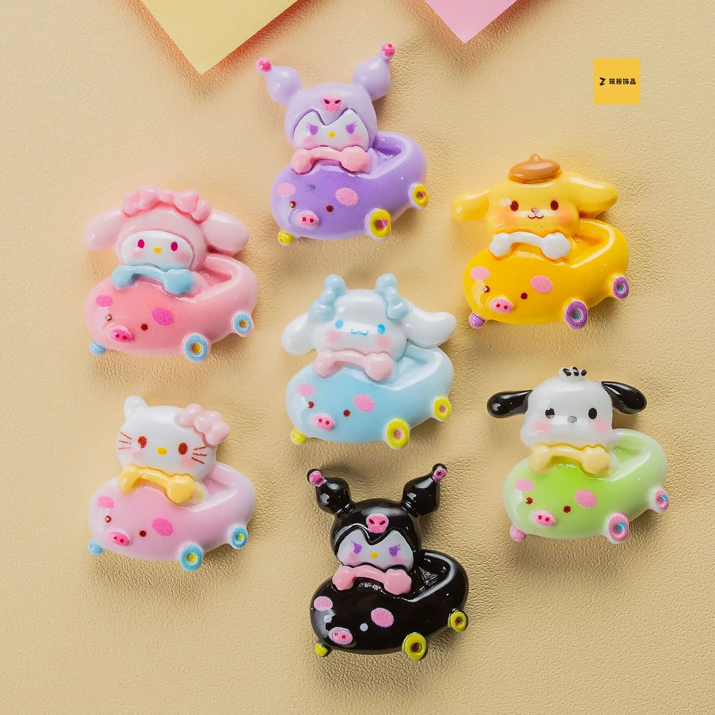 10pcs Hello Kitty Cartoon Resin Flatback Cabochon for Diy Jewelry Making Crafts Supplies Scrampbooking Embellishment Accessories