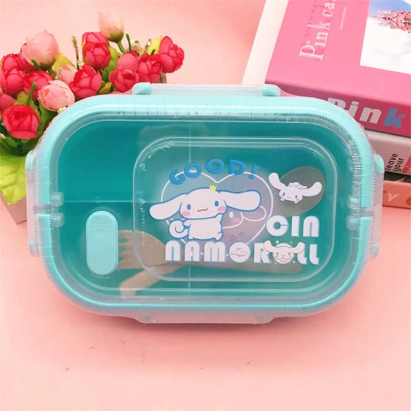 1200Ml Kawaii Hello Kitty Lunch Box Kuromi My Melody Cinnamoroll Student Cute Portable Large Capacity Bento Box Tableware