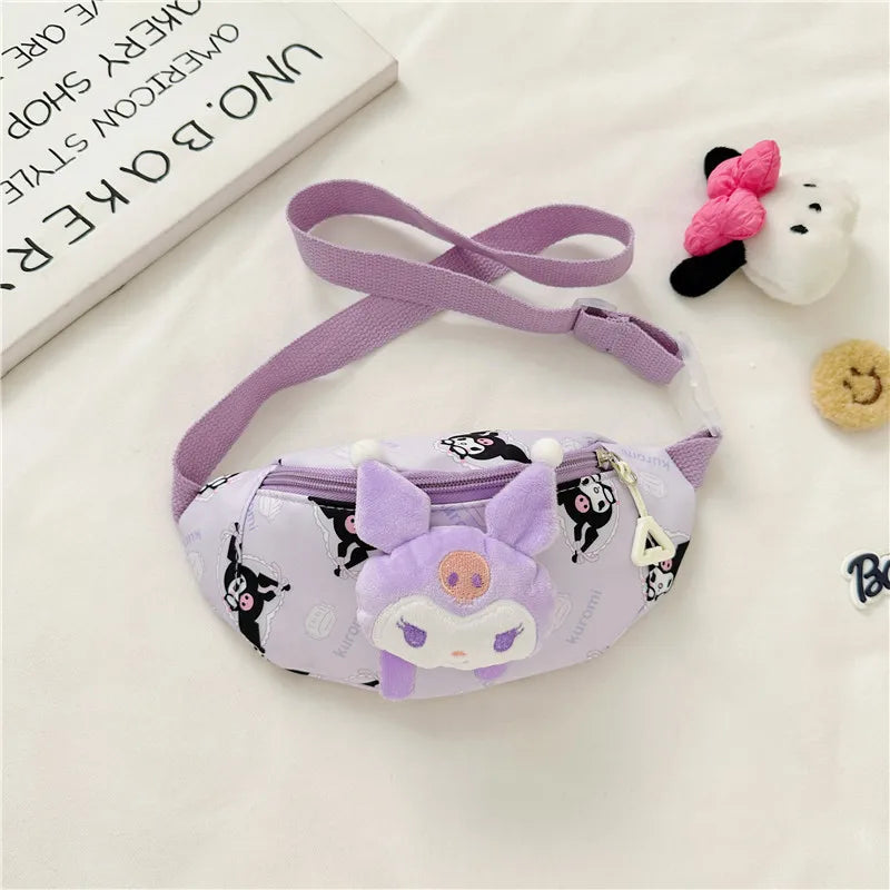 Anime HelloKitty Chest Bag Cartoon kulomi Cinnamoroll Cute Crossbody Bag Shoulder Bag Coin Purse Kawaii Children Gift