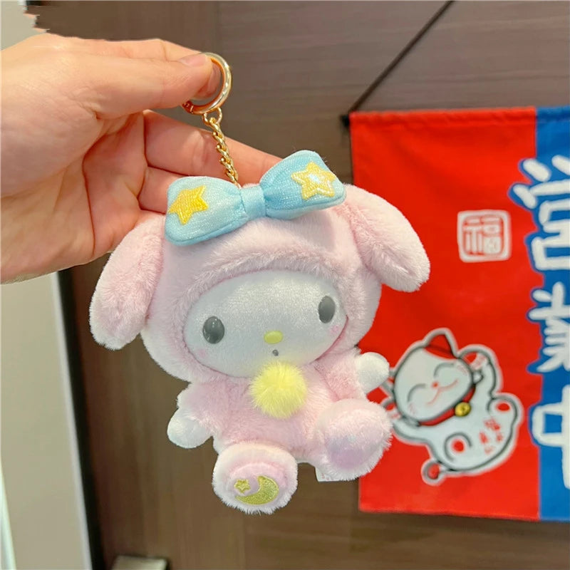 Kawaii Hello Kitty  Kuromi  Plush Doll Toys Pendant Cute Plush  Keychain Bag Pendant Christmas Gifts12CM