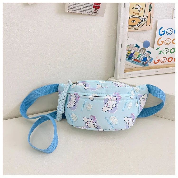 Cinnamoroll Crossbody Shoulder Bag Waist Storage Pouch Kuromi Chest Bag My Melody Hello Kitty Coin Purse Kid Girl Gift