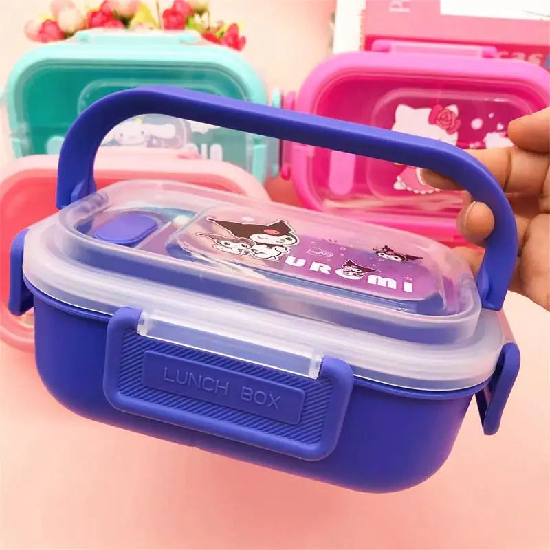 1200Ml Kawaii Hello Kitty Lunch Box Kuromi My Melody Cinnamoroll Student Cute Portable Large Capacity Bento Box Tableware