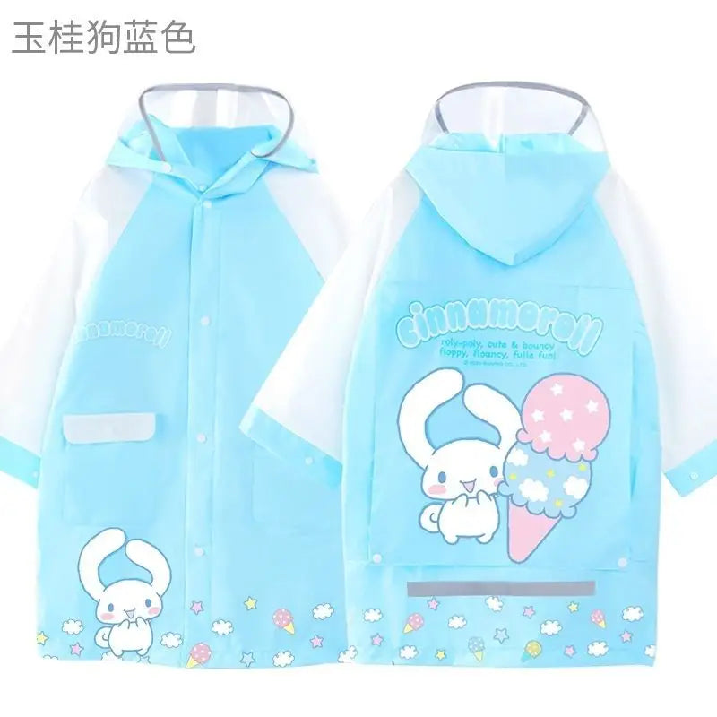 Kawaii Kuromi My Melody Hello Kitty Cute Cartoon Child Raincoat Student Poncho Outdoor Water Proof Anime Peripheral Gift