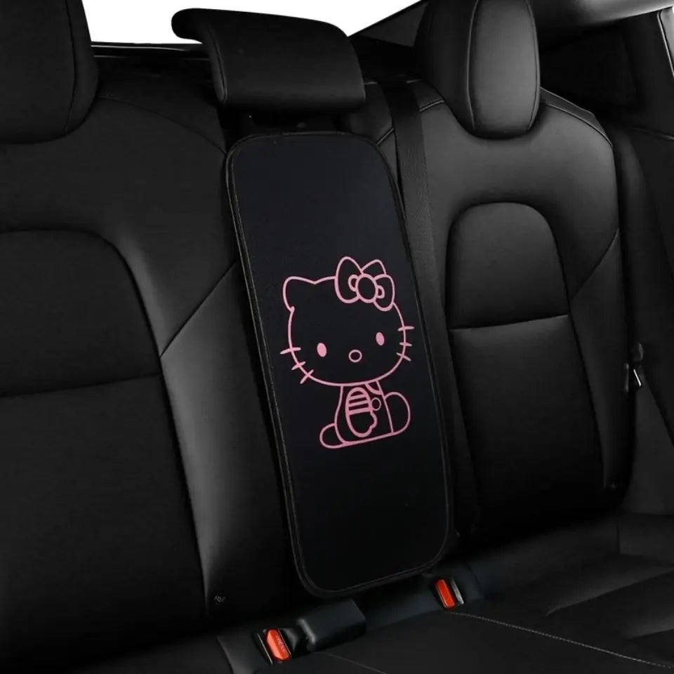 Sanrio Hello Kitty Car Armrest Pad Mat Car Front Rear Center Universal Breathable Mat Cute Anti Slip High-End Interior Decor