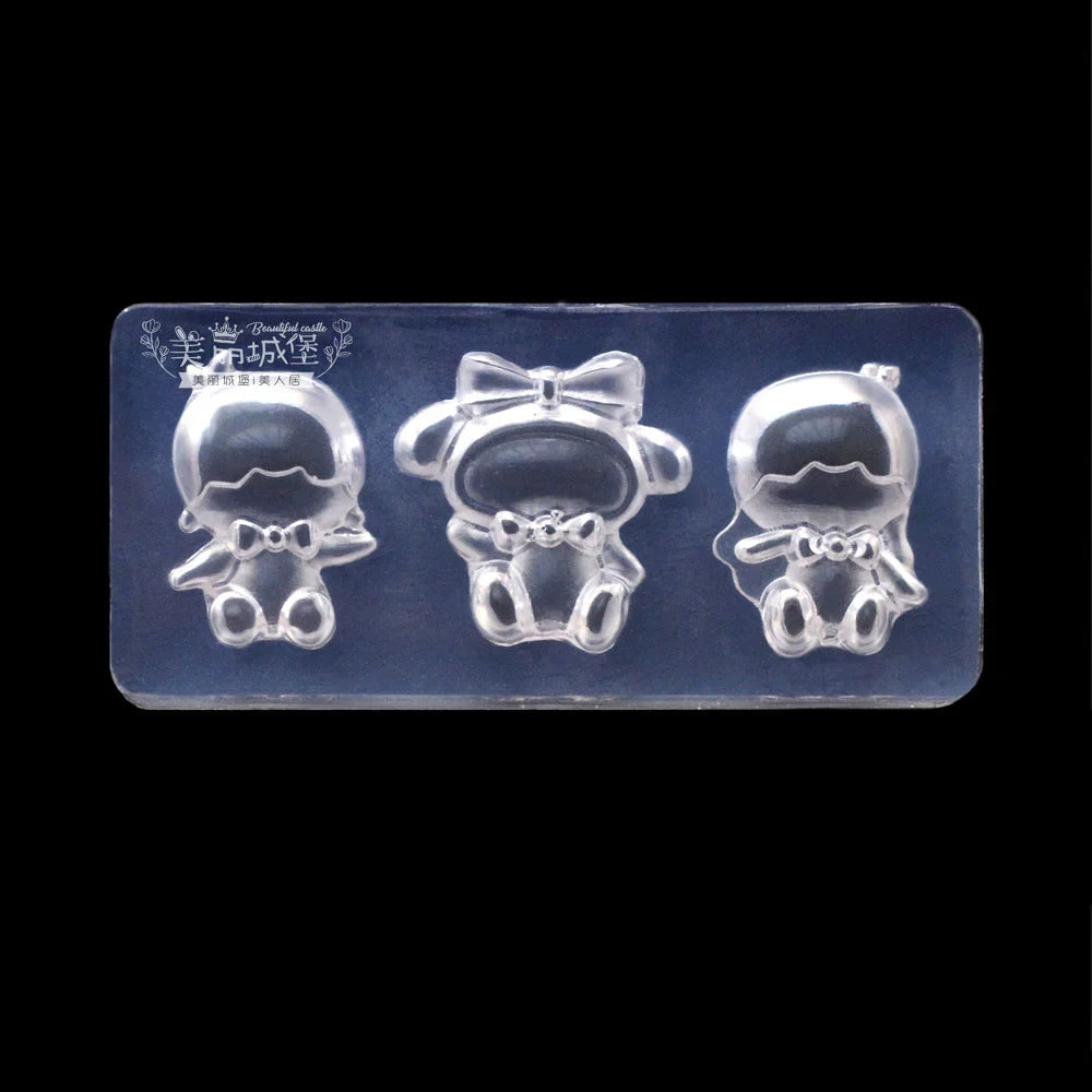 Kawaii cartoon Sanrio Hello Kitty Mymelody Kuromi Nail Art Mold Rabbit bear Lion DIY Design Silicone Nails Mold Manicure Tool